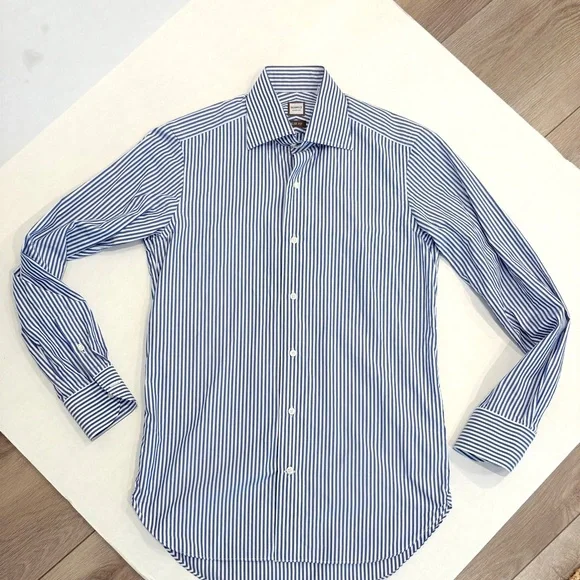 BEAMS F men’s  Striped Shirt cotton MADE IN JAPAN - Picture 2 of 9